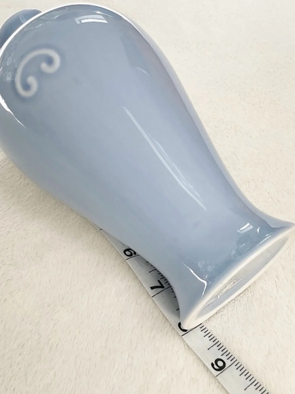 Vintage Metropolitan Museum of Art Celadon Blue Porcelain Vase 8”